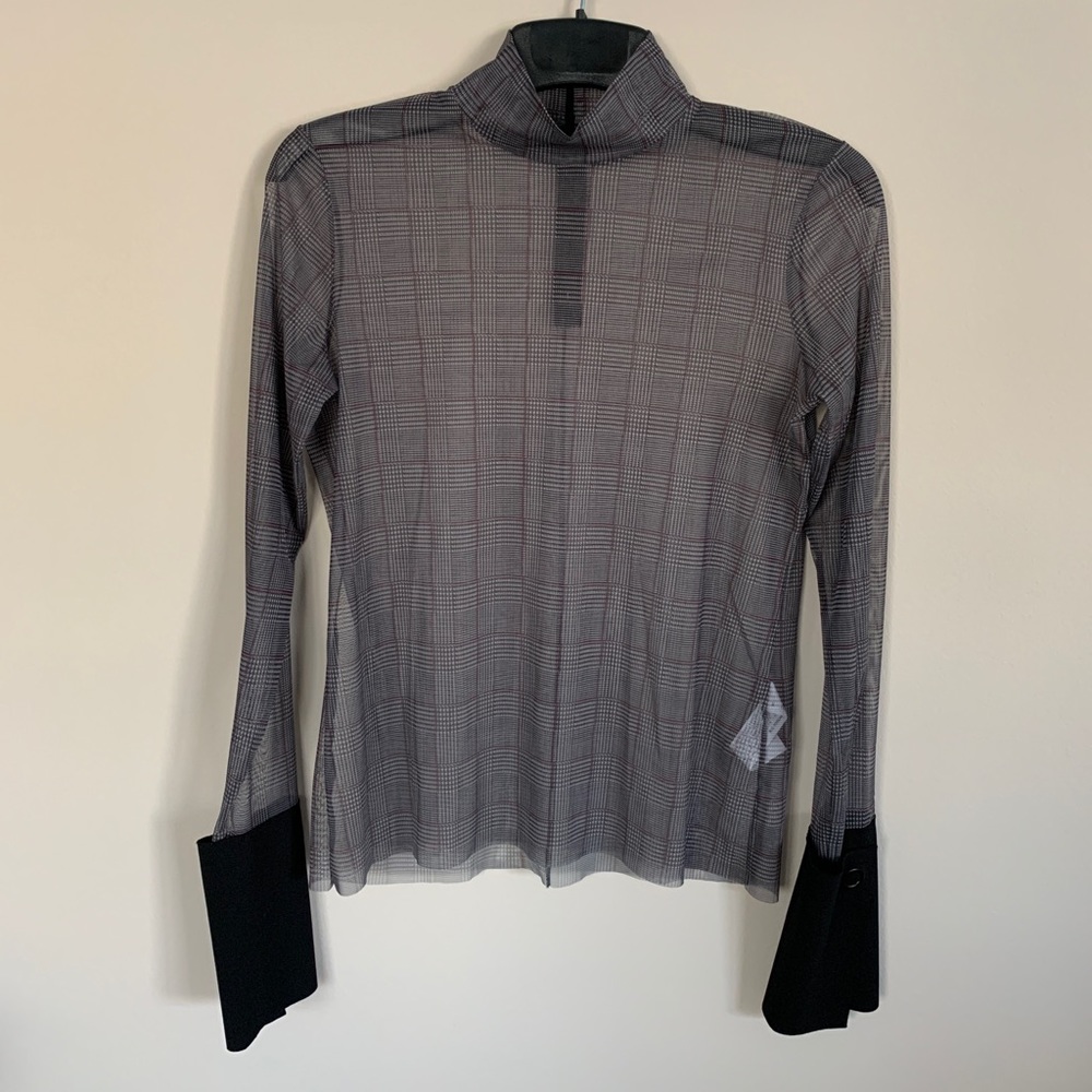 Zara Sheer Turtle Neck Long Sleeve Blouse